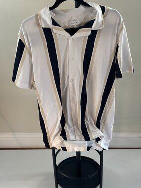 Porter & Ash, Striped Polo, Size L